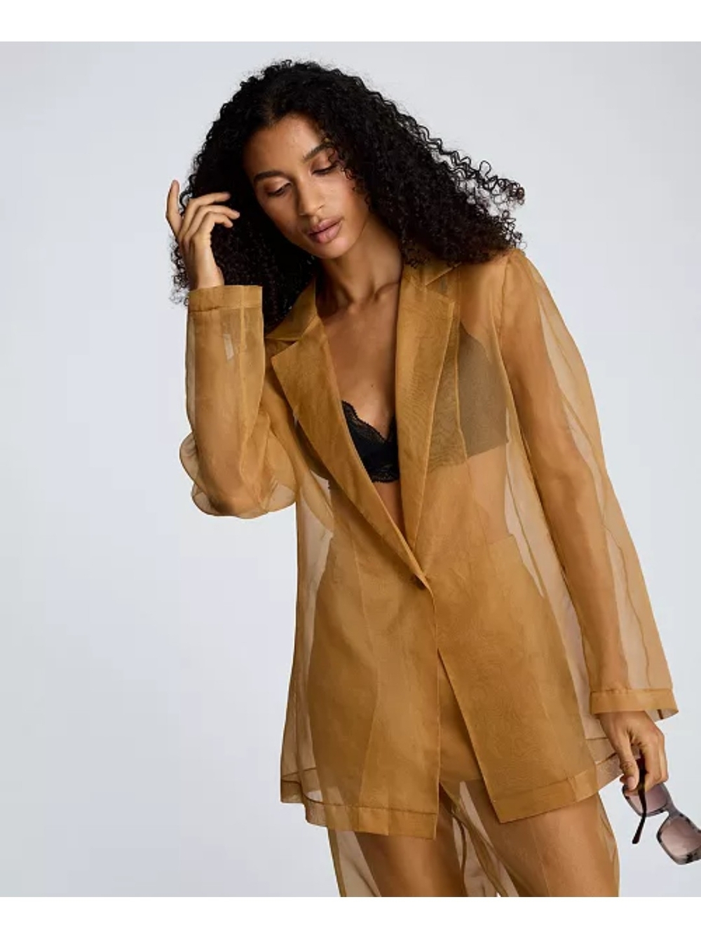 Kenneth Cole Sheer Camel Blazer Jacket